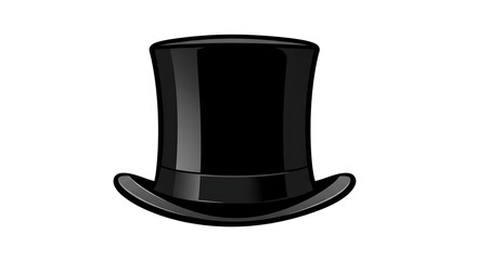 Classic Black Top Hat: A Sleek, Elegant Vector Illustration