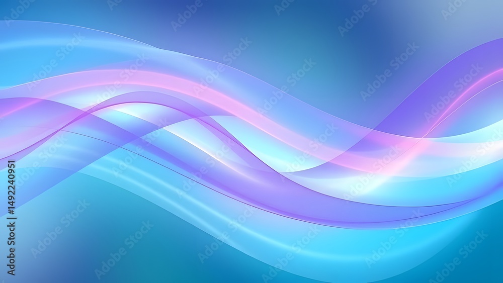 Aufkleber abstract background with waves | abstract background with flowing light blue and purple waves creati