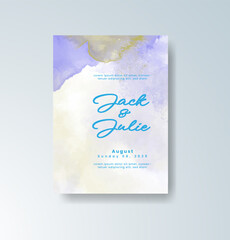 Wedding invitation with abstract watercolor background