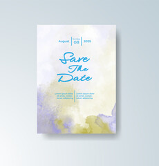 Wedding invitation with abstract watercolor background