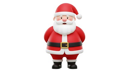 Cheerful 3D Santa Claus: A Festive Cartoon Christmas Illustration