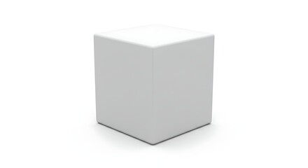 Fototapeta premium White Cube: Minimalist 3D Render of a Simple, Clean Form