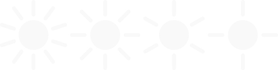 Sun icon set in white, Sun simple icons collection