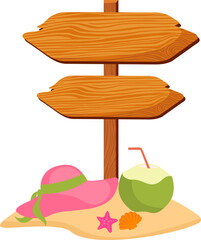 Summer Beach Sign Illustration