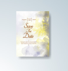 Wedding invitation with abstract watercolor background