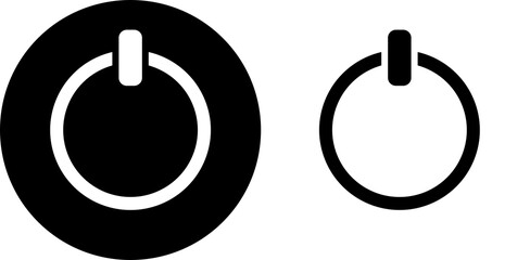 set off the power button icon set, monochrome symbols of power button