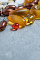 Variety of medicines and drugs.Medicine and healthcare concept.Variety of medicines and drugs.Medicine and healthcare concept.Pill for the prescription and treatment various diseases chemistry