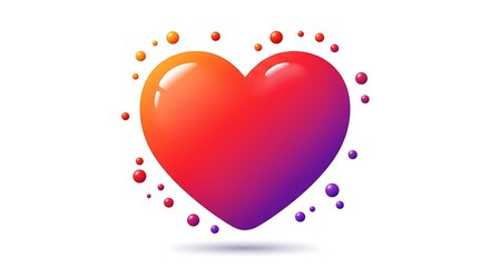 Colorful Gradient Heart. Abstract Heart with Bubbles