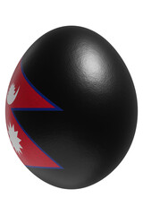 Rendered easter egg with a flag of Nepal on the surface.