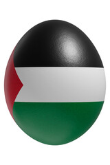 Rendered easter egg with a flag of Palestine on the surface.