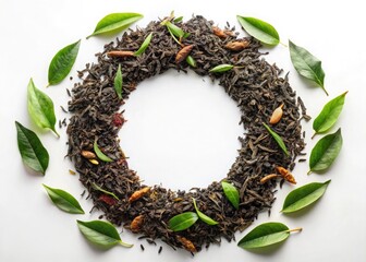 Loose Leaf Tea Frame White Background