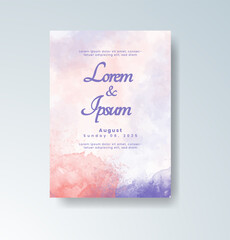 Wedding invitation with abstract watercolor background