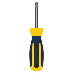 Fototapeta premium Yellow and Blue Handheld Screwdriver Tool for Repair Work