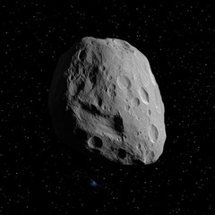 Mysterious AI-generated cosmic scene with glowing planets asteroids and space rocks floating in deep black universe with starlight and astronomical objects digital space art