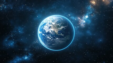 Earth, space, cosmos, nebula, glowing, planet, background, wallpaper, website