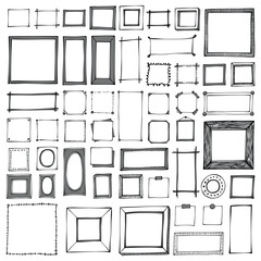 Frame Doodle vector set. Drawing sketch illustration hand drawn line eps10