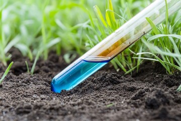 Using a simple pH meter to check the pH value of garden soil involves combining soil and reagent liquid in a glass test tube with a plug