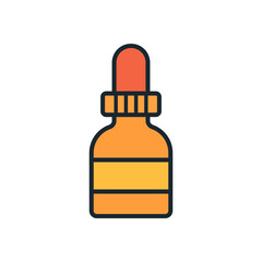 Minimalist medicine bottle icon with rounded shape and thick black outline