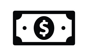 Finance icons. Business Icons, money signs. Money silhouette collection. Cash money icon vector. Green American dollar bill flat icon for financial apps and websites