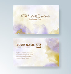 Beautiful business card template with watercolor