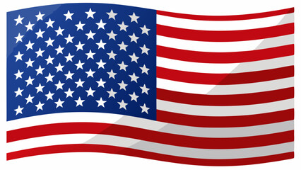 Fototapeta premium American flag isolated on white with clipping path .Very beautiful white background