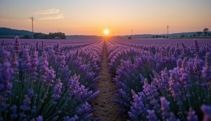 Fototapeta premium Lavender field in full bloom