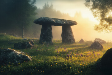 Megaliths at sundown