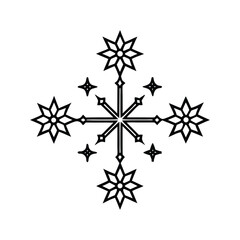 Fototapeta premium leviathan cross formed in drifting snowflakes