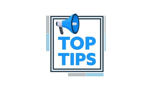 Top tips announcement with megaphone and green screen