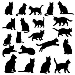 Feline Silhouettes: A Night's Prowl AI Generated