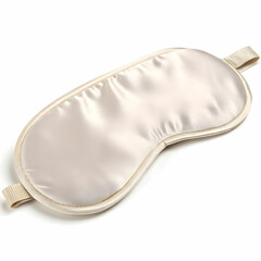A satin silk sleep eye mask isolated on a white background, offering soft, smooth fabric for comfortable, restful sleep