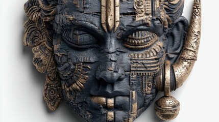 Intricate lord shiva sculpture rich colors & textures in contemporary 3d art gallery