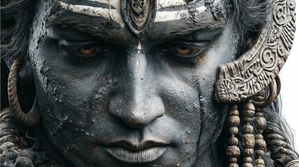 Lord shiva sculpture exploring intricate textures cultural importance and spiritual serenity up close