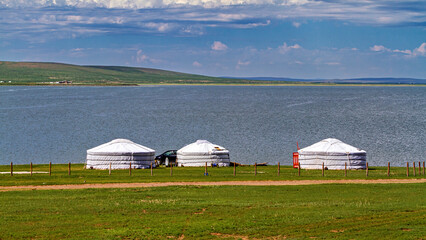 Mongolian Yurt and Camp of nomadic people	