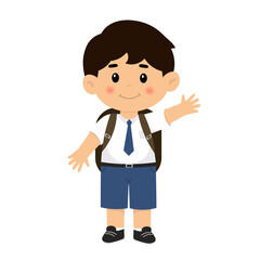 Boy Middle School Raise Hand Illustration