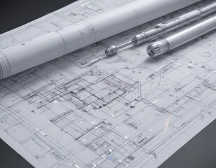Technical drawing aesthetic applied to image, creating blueprint effect ,  grid,  diagram,  backdrop