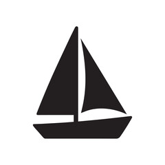 Simple Sailboat Silhouette Icon