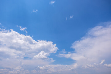 clear blue sky background,clouds with background, Blue sky background with tiny clouds. White fluffy clouds in the blue sky. 