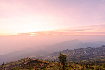 Naklejka premium The most beautiful Viewpoint phu thap buek in phetchabuncity phetchabun,Thailand.