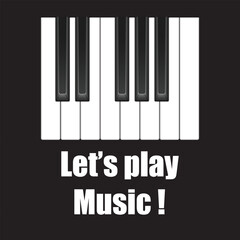 Fototapeta premium Piano keys vector design vector with text : 