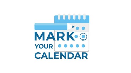 Calendar marking animation on white and green screen
