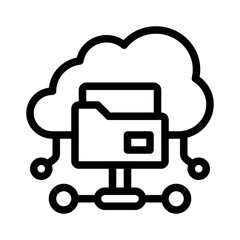 cloud storage line icon