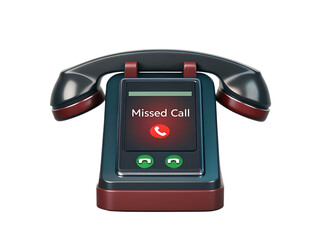 Retro Style Phone with Missed Call Notification on Screen