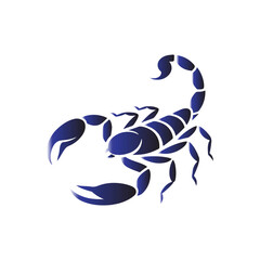 Stylized Blue Scorpion Vector Illustration