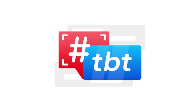 Throwback Thursday hashtag animation on white and green screen