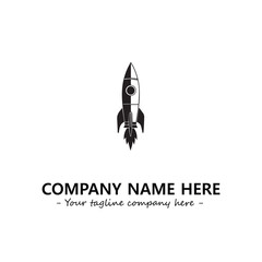 Rocket silhouette logo company design vector illustration