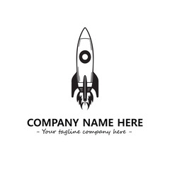 Rocket silhouette logo company design vector illustration