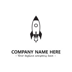 Rocket silhouette logo company design vector illustration