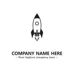 Rocket silhouette logo company design vector illustration