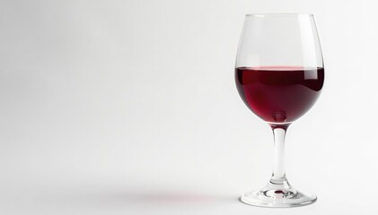 Deep red wine in a glass, clean white backdrop, sauvignon blanc, red liquid
